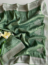 German Crushed Sequins Embroidery Silk Saree